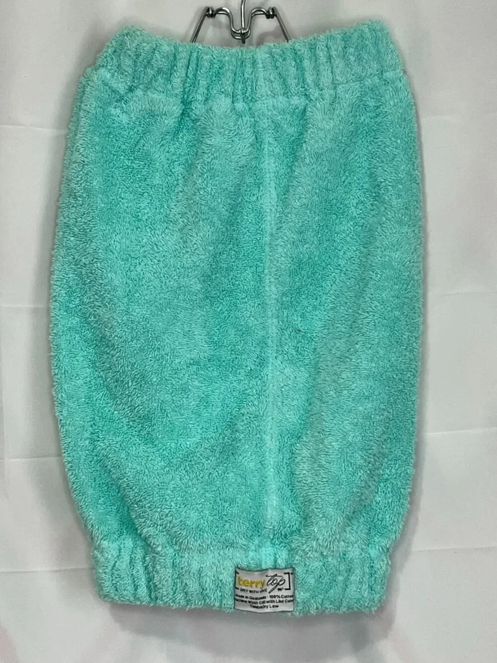 Terry Top Hair Towel Aqua Breeze Turquoise vintage style 1950's 1960's